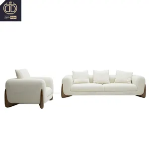 Японская мебель porada softbay ins wabi sabi, диван из массива дерева, белый кремовый тканевый диван Тедди