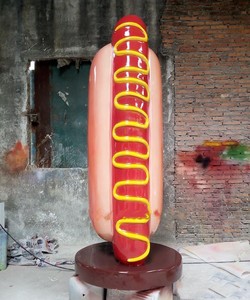 ที่กำหนดเองไฟเบอร์กลาสอาหารสุนัขร้อนประติมากรรมสำหรับเบเกอรี่กลางแจ้งขนาดใหญ่ศิลปะสร้างสรรค์ตกแต่ง - Product Image 2