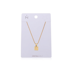 Collier avec pendentif lettre M en acier inoxydable plaqué or, bijoux de mode unisexe - Product Image 1