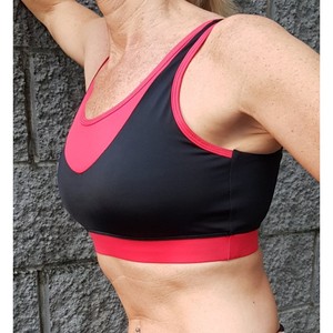 Reggiseno sportivo in bambù nero e rosso traspirante XS-XXL elastico alla moda reggiseno Fitness per lo Yoga attivo con stampa semplice fodera in Spandex - Product Image 1