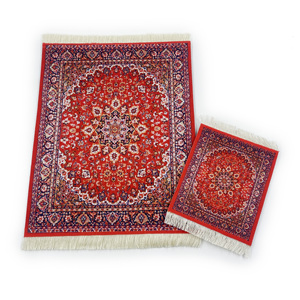 Ensemble d'accessoires de bureau élégants 2 pièces : Tapis de souris style tapis et sous-verre miniature en forme de tapis pour applications informatiques – En stock ! - Product Image 1