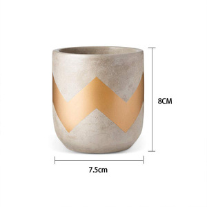 Ensemble de 3 pots à succulentes en ciment, mini pots à fleurs d'intérieur, décoration de la maison, pot en béton pour cactus - Product Image 2