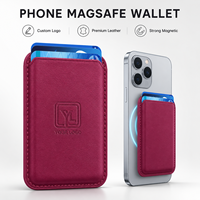 Portefeuille magnétique pour téléphone avec logo personnalisé, en cuir PU fin, compatible MagSafe, universel pour iPhone 18 17 Samsung Android