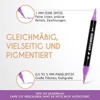 Ensemble de 24 stylos multimarqueurs en acrylique à double pointe imperméable avec pinceau à pointe fine pour diverses surfaces