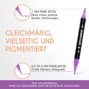 Ensemble de 24 stylos multimarqueurs en acrylique à double pointe imperméable avec <span class=keywords><strong>pinceau</strong></span> à pointe fine pour diverses surfaces - Product Image 3