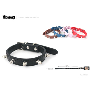 Collare per cani Yommy 60cm in similpelle nera con anello in metallo - Product Image 6