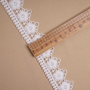 Bordado de seda de leche blanca, velo de encaje recogido, tiras de leche, bordado blanco, rollo de Boda nupcial, cinta de <span class=keywords><strong>tela</strong></span> de encaje de algodón - Product Image 2
