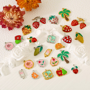 Colgante de acero inoxidable con forma de fruta, formas mixtas para hacer pendientes, accesorios de joyería DIY - Product Image 1