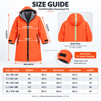 Veste de coaching de natation haute visibilité, robe de change imperméable surdimensionnée pour le triathlon, le surf et les clubs sportifs