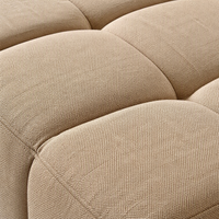Canapé Tofu Minimaliste Moderne, Canapé Modulaire en Tissu Beige Nordique, Canapé en Lin Rembourré pour Salon