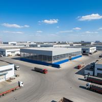 Nave Industrial Prefabricada Moderna de Acero, Estructura Metálica, Gran Espacio, Alta Calidad