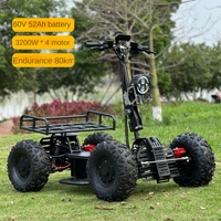 Scooter électrique tout-terrain 60V à quatre roues motrices, haute vitesse, buggy de plage, VTT, 200 kg, pliable, batterie au lithium ternaire