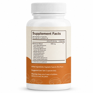 Soutien Immunitaire et Énergétique pour Adultes – 60 Capsules – Extrait Biologique Mixte de Champignons Crinière de Lion, Cordyceps et Reishi – Sans Gluten, Végétalien - Product Image 6