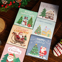 Kartu Hadiah Natal Pop Up Santa Claus Pohon Natal Kartu Ucapan Kartu Natal 3D dengan Amplop