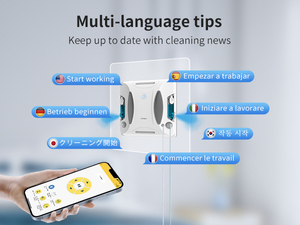 Robot de nettoyage de vitres intelligent Fmart W6, ultra-mince 8,6 cm, double pulvérisation d'eau, contrôlé par application, pour usage domestique, extérieur et hôtelier, avec planification de trajectoire intelligente IA - Product Image 4