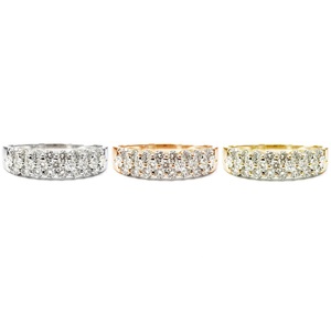 Vente en gros directe de bijoux de luxe prix usine 18k or blanc haute qualité diamant demi-voie bagues pour femmes fête de mariage - Product Image 4
