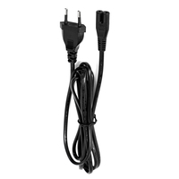 Cordon d'alimentation certifié ENEC KEMA H03VV-F 2 0,75 mm² avec fiche CEE 2 broches EU IEC C17, 2,5 A 250 V, 1,5 m / Personnalisable Cuivre/PVC Noir pour usage domestique