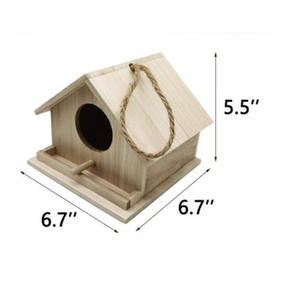 Houten Vogel Miniatuur Huis Opknoping Houten Vogelhuisje Voor Buiten Decoratief Vogelnest - Product Image 5