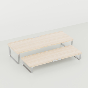 Alta calidad, venta al por mayor, soporte extensible de madera para Monitor, elevador, 2 estantes, doble pantalla de ordenador Triple, Compatible con ordenador portátil Personal - Product Image 2