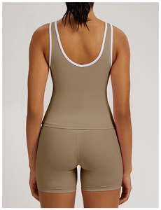 Ensemble de vêtements de sport et de yoga deux pièces pour femmes, séchage rapide, sans couture, pour la gym et l'entraînement, coupe ajustée - Product Image 6