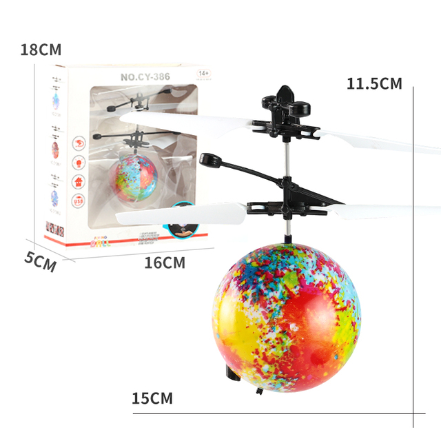 Interactive Flying Ball Toy Rechargeable Helicopter Hand Control Hover Mini Drone Induction Crystal Orb Cool Lights Aircraft