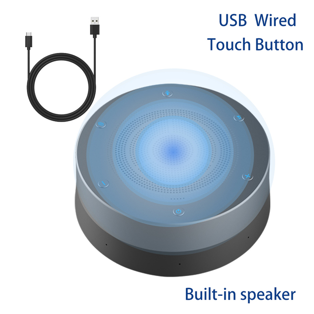 360° Conference Microphone Built-in DSP Noise Reduction Speakerphone USB-C Plug & Play Meeting Mic for Zoom/Teams