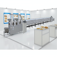 Ligne de production entièrement automatique de biscuits fourrés au chocolat avec mélangeur de pâte et four de cuisson en acier inoxydable 304, commande PLC