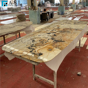 Losas de Cuarcita de Lujo, Tablero de Mesa de Mármol Blanco Patagonia Pandora para Comedor - Product Image 4
