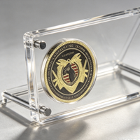 Boîte de présentation transparente en acrylique de 1 mm d'épaisseur pour pièces de collection, médailles et badges – Idéale pour la maison et le magasin