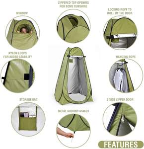 Tenda Pancuran Toilet Berkemah Hiking dan Ruang Ganti untuk Mandi Pop Up Dapat Dilipat Portabel Kualitas Baik - Product Image 2