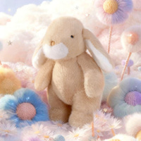 Peluche Lapin Super Douce en Polyester Bobova, Compagnon de Sommeil Brodé en Coton PP, Cadeau d'Anniversaire pour Garçons et Filles