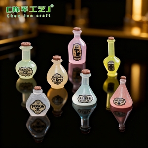 Bouteille de potion magique de simulation de couleur Weij, accessoires de décoration de scène DIY en granulés mignons, petites décorations en résine de bureau - Product Image 4