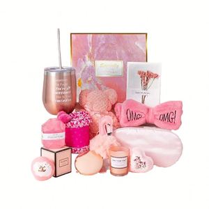 Wholesale Bath Spa <b>Gift</b> Set Luxury <b>Pink</b> Towel Bath Bomb Shower <b>Gifts</b> Box for Women - Product Image 1