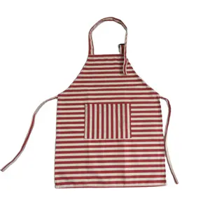 Wholesaler Custom Cooking Apron Red Stripe Apron For Kids Adult