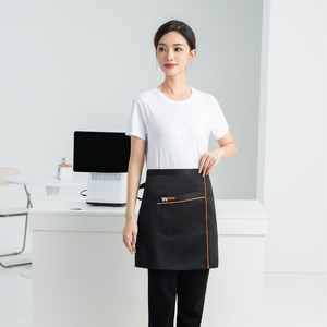 Delantal de media longitud con bolsillos profundos, ajuste ceñido, para uso en restaurantes y bares, impermeable, de color sólido. - Product Image 1