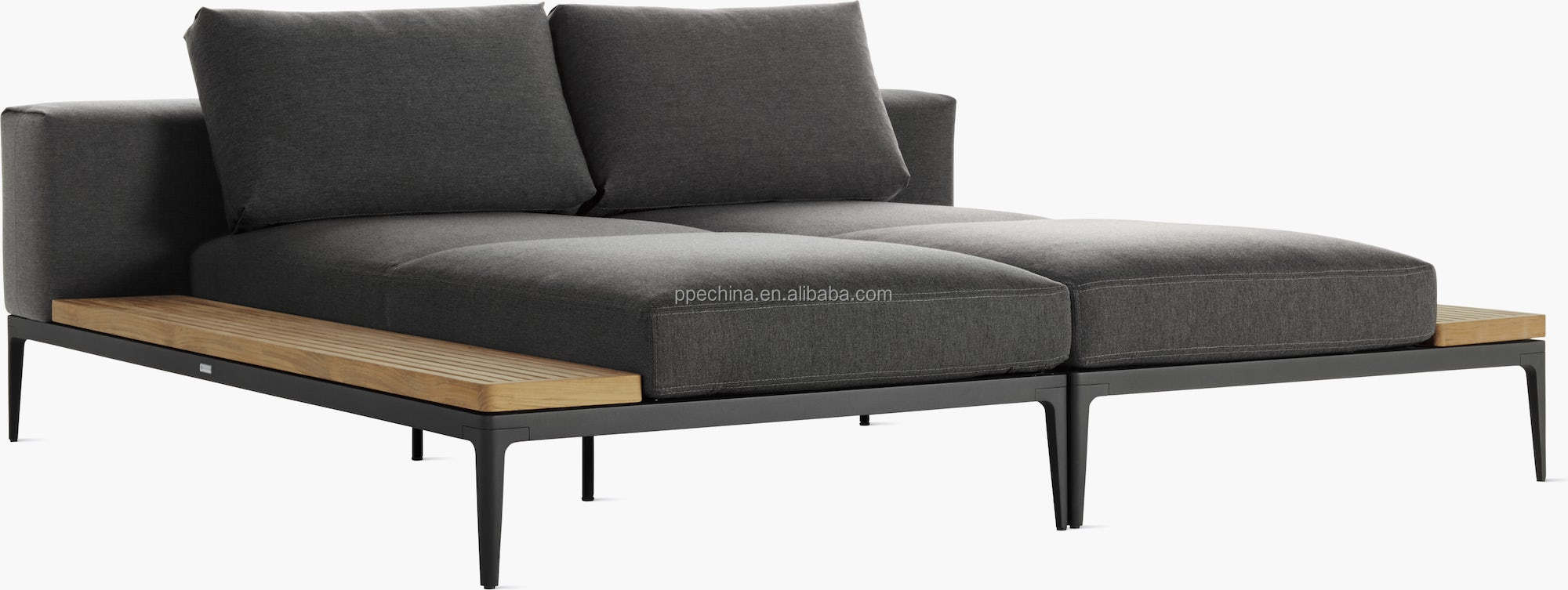 Outdoor Sofa Bed Luxury Modern Design Garden Leisure Set Steel Rattan Sofa Bed Wholesale Outdoor Sofa