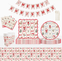 Ensemble d'assiettes en papier jetables sur le thème de Noël DAMAI, fournitures de décoration de fête festives pour les anniversaires et les réunions de famille, directement de l'usine