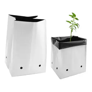 Bianco e nero di plastica crescere borse 5 gallon per il pomodoro piantagione