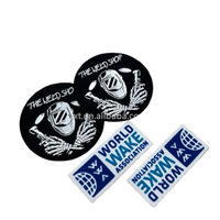 Étiquette en silicone 3D personnalisée de haute qualité, thermocollante, avec logo en relief, patch rond en caoutchouc pour vêtements et sacs