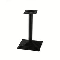 Base de table moderne en fer avec finition chromée, surface noire thermolaquée pour meubles de salle à manger d'extérieur et de cuisine