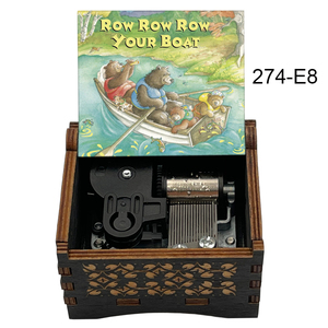 Boîte à musique vintage en bois 'Row Row Row Your Boat', cadeau musical spécial, cadeau avec comptoires enfantins pour enfants - Product Image 6