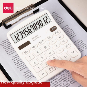 DELI te837c máy tính Màu Hồng 2 chữ số hiển thị im lặng năng lượng mặt trời Máy Tính kinh doanh cho sinh viên Tài Chính di động kép - Product Image 2