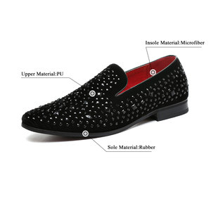 Mocassins à bout aile de diamant grande taille pour homme en PU noir, chaussures décontractées et de cérémonie - Product Image 3