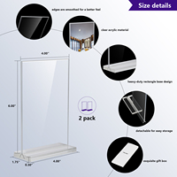 Vente en gros Tente de table en acrylique transparent Support de tente de table double face Tentes de table de restaurant Support de menu