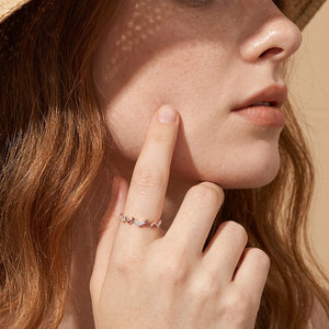 Bague empilable en or rose massif 18 carats avec diamants naturels véritables, design tendance, vente en gros, exportation, fabricant - Product Image 3