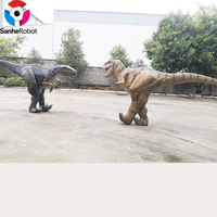 Kostum Dinosaurus Animatronik Realistis untuk Anak-Anak Terbuat dari Busa Logam Silikon untuk Penggunaan di Sekolah & Taman Hiburan Model Produk
