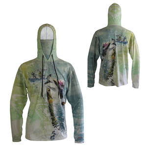 เสื้อฮู้ดดี้ตกปลาแบบซับลิเมชั่น แขนยาว น้ำหนักเบา พร้อมแขนยาว - Product Image 1