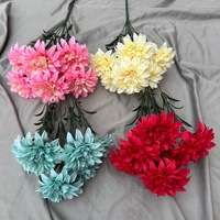 PT-CH008 Dahlias artificiels en soie rose, vente chaude, en vrac, multicolores, tendance, pour décoration DIY