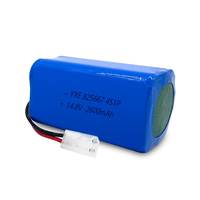 Paket Baterai Li-Ion 18650 4S1P 14.8V 2600mAh Kustom dengan Konektor 2 Pin OEM ODM Pasokan Grosir