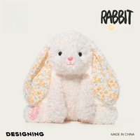 Vente en gros de lapin en peluche mignon de 38 cm, compagnon de sommeil, doux, crème matcha lavande, jouet pour bébé